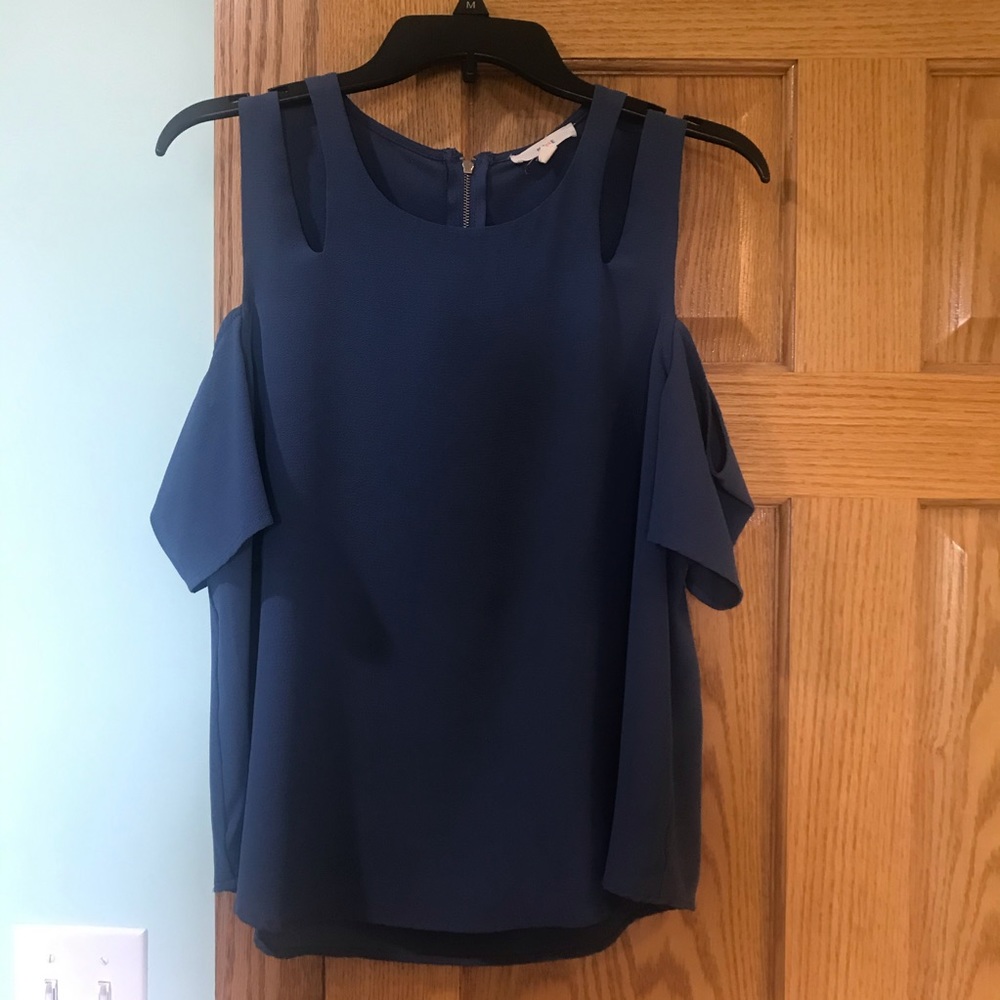 blue off the shoulder top